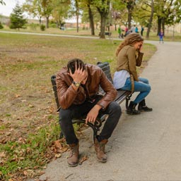 A photo of couple arguing